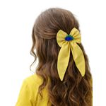 Laço De Cabelo Brasil Amarelo Pontas Dupla Presilha Infantil 