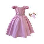 Vestido Curto Rosa Princesa Rapunzel Sofia Lilás Aniversário 