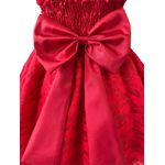 Vestido De Festa Infantil Juvenil Vermelho Renda Com Cinto De Strass 