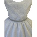 Vestido De Festa Infantil Juvenil Branco Renda Com Cinto De Strass