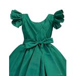 Vestido Infantil Verde Formatura Festas Manga Com Babado 
