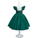 Vestido Infantil Verde Formatura Festas Manga Com Babado 