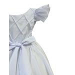 Vestido Infantil Branco Formatura Festas Manga Com Babado 