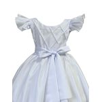 Vestido Infantil Branco Formatura Festas Manga Com Babado 