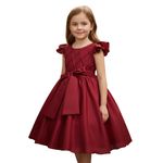 Vestido Infantil Marsala Formatura Festas Manga Com Babado 