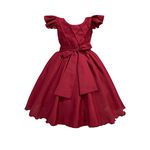 Vestido Infantil Marsala Formatura Festas Manga Com Babado 