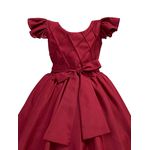 Vestido Infantil Marsala Formatura Festas Manga Com Babado 