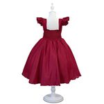 Vestido Infantil Marsala Formatura Festas Manga Com Babado 