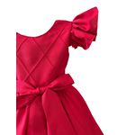 Vestido Infantil Vermelho Formatura Festas Manga Com Babado 