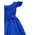 Vestido Infantil Azul Formatura Festas Manga Com Babado