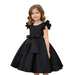 Vestido Infantil Preto Formatura Festas Manga Com Babado 