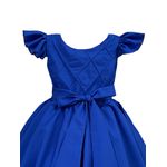 Vestido Infantil Azul Formatura Festas Manga Com Babado