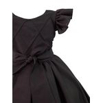Vestido Infantil Preto Formatura Festas Manga Com Babado 