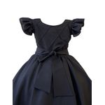 Vestido Infantil Preto Formatura Festas Manga Com Babado 