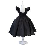 Vestido Infantil Preto Formatura Festas Manga Com Babado 