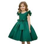 Vestido Infantil Verde Formatura Festas Manga Com Babado 
