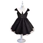 Vestido Juvenil Menina Wandinha Halloween Fantasia Preto