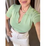 BLUSA TRICOT MODAL GOLA POLO VERDE