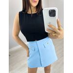 CROPPED SARJADO CAVADO ZIPER COSTAS PRETO