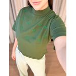 TEE CROPPED BORDADO CORACAO VERDE