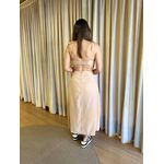 VESTIDO MIDI SARJADO FENDA AMARRAÇÃO NUDE