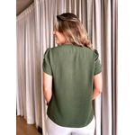 BLUSA CREPE MANGA CURTA BOTÕES VERDE MILITAR