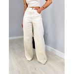 CALÇA JEANS WIDE LEG COSTURAS AREIA