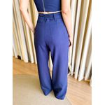 CONJUNTO CROPPED CORSET ALÇA + PANTALONA C/ CINTO AZUL MARINHO