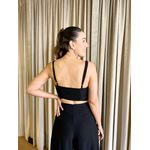 CONJUNTO MAXI PANTALONA ZIPER + CROPPED RECORTE PRETO