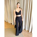 CONJUNTO MAXI PANTALONA ZIPER + CROPPED RECORTE PRETO