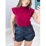 T-SHIRT MALHA CAVADA GOLA REDONDA RED CHERRY