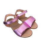 Sandália Infantil Lepeti Feminina Couro Básica Lilás Velcro