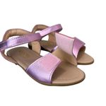 Sandália Infantil Lepeti Feminina Couro Básica Lilás Velcro