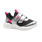 Tênis Infantil Ortofino Feminino Preto/Prata