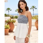 BLUSA COM RENDA AZUL E BRANCA 