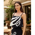 CROPPED ESTAMPADO PRETO E BRANCO 