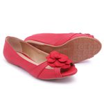 Sapatilha Charlot PeepToe Flor Vermelho