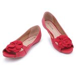 Sapatilha Charlot PeepToe Flor Vermelho