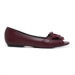 Sapatilha Charlot PeepToe Flor Marsala