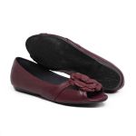Sapatilha Charlot PeepToe Flor Marsala