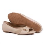 Sapatilha Julieta PeepToe Lisa Amendoa
