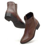 Bota Renata Cano Baixo Couro Chocolate