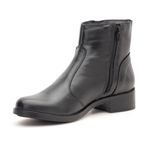 Bota Renata Cano Baixo Couro Preta 