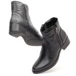 Bota Renata Cano Baixo Couro Preta 