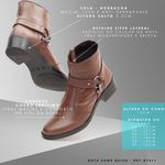 Bota Rafaela Cano Baixo Detalhe Metal Couro Chocolate 