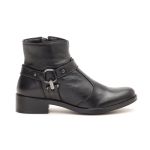 Bota Rafaela Cano Baixo Detalhe Lateral Couro Preta 