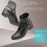Bota Rafaela Cano Baixo Detalhe Lateral Couro Preta 