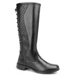 Bota Montaria Patricia Cano Alto Ajustável Com Cadarço Atrás Preto