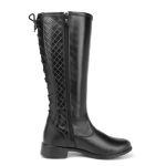Bota Montaria Patricia Cano Alto Ajustável Com Cadarço Atrás Preto