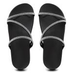 Papete Flatform Básica Strass Feminina Brilho 